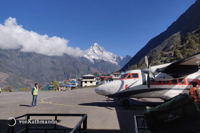 Perched on a hillside, Lukla Airpot is as thrilling as it is picturesque