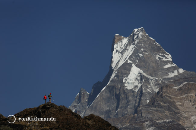 Fishtail becomes an imposing mountain as you reach higher elevations