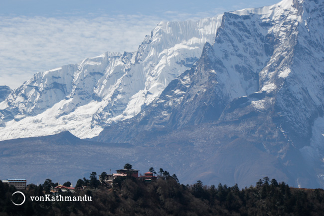 Giant Kongde towers over Tengboche Monastery