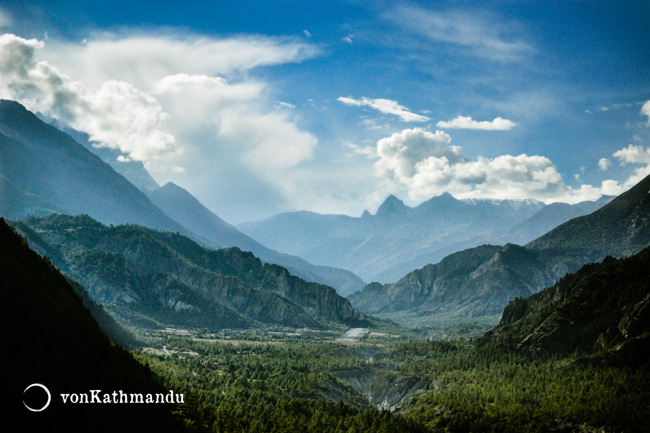 Lush valley of Humde, with a defuct airport