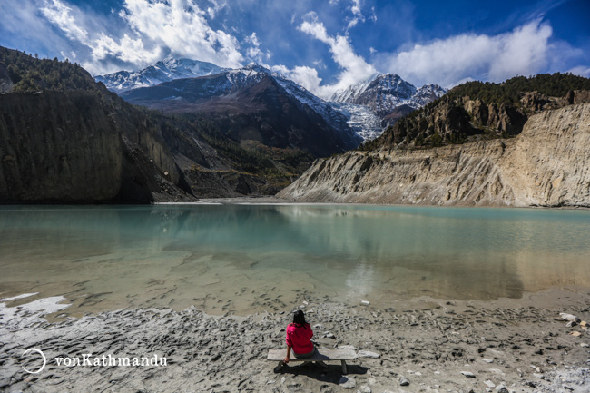 Gangapurna lake and glacier, situated west of Manang