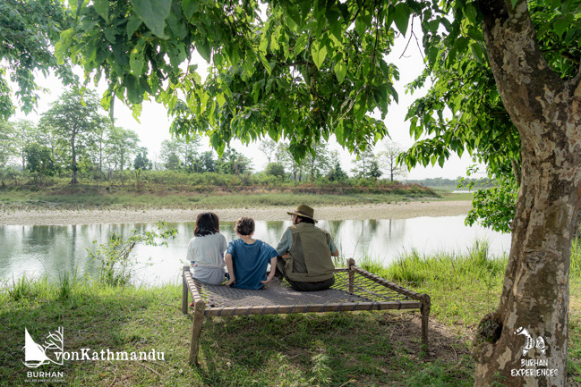 Kids enjoying birdwatching on a lazy morning from Burhan Wilderness Camp