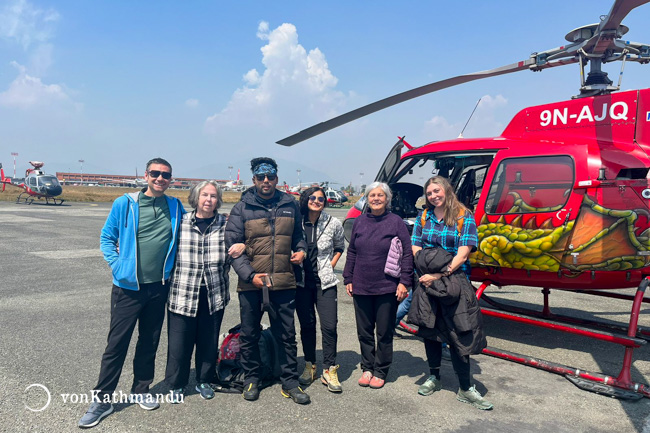 Happy crew with the pilot