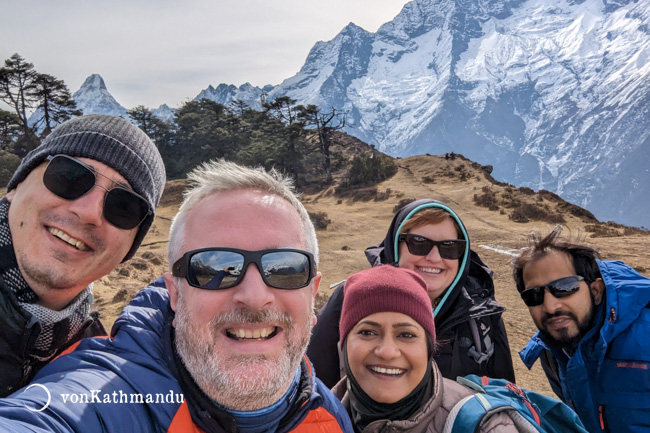 Surrounded by the mountains at Syangboche helipad