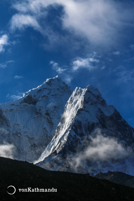 When you reach Dingboche, Ama Dablam looks vastly different from her classic postcard shape.