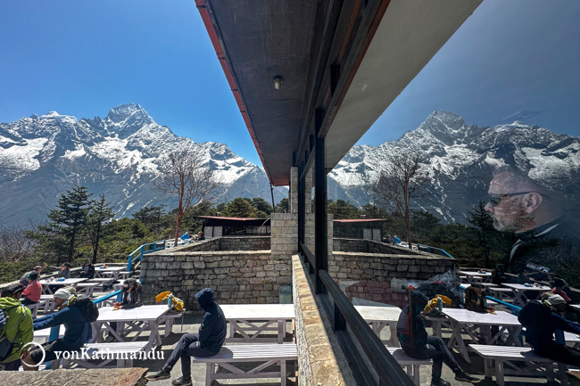 Overlooking the Khumbu mountains from Hotel Everest View