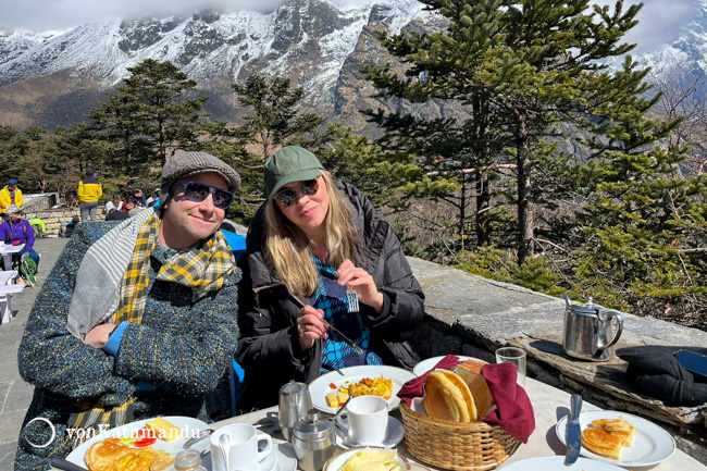 The hearty breakfast at HEV after a rewarding mountain adventure