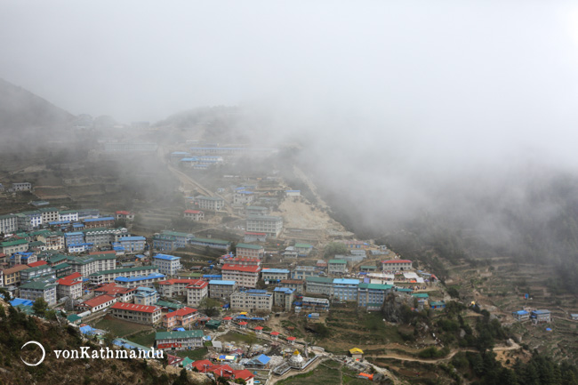 The ampitheatre of Namche Bazaar, often called the gateway to Everest