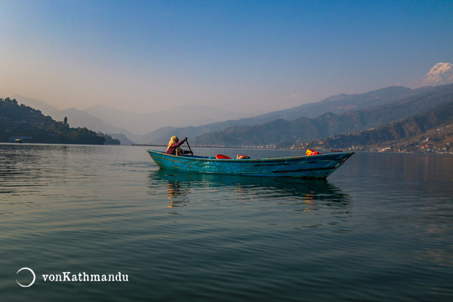 Ferrying goods over Phewa Lake