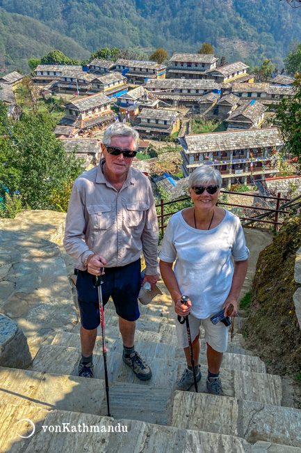 At the rustic aandagaon in Ghandruk village