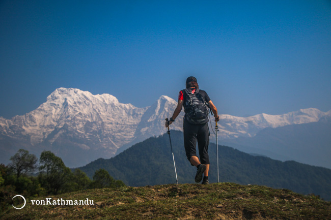 Annapurna South and Hiuchuli make a perfect backdrop on the trails