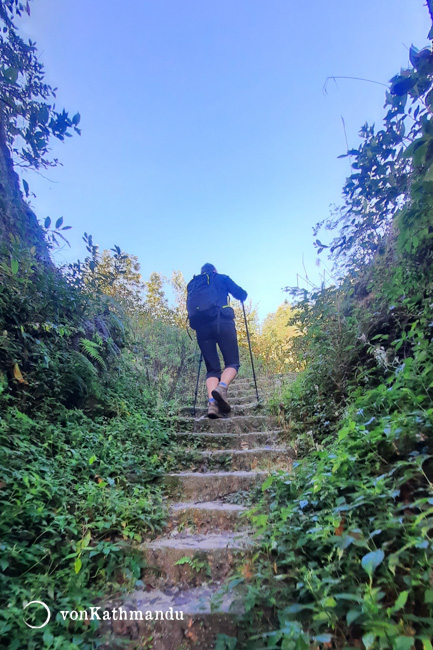 Trails in Chisapani, Shivapuri National Park, on north edge of Kathmandu valley