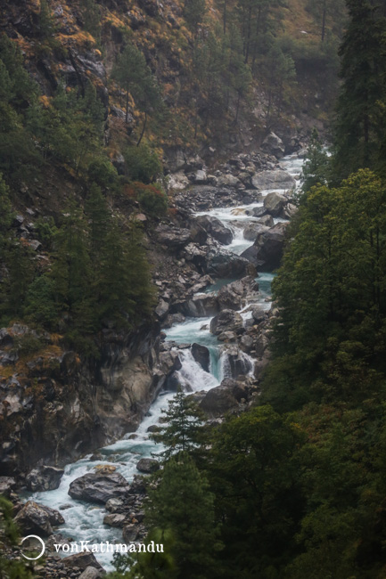 Pristine river gushing through