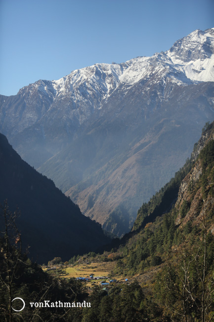 Back to vegetation after rocky climb to the pass