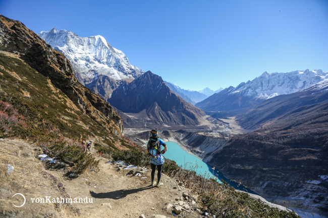 Birendra Lake in is fed by glaciers, where the emerald colors come from