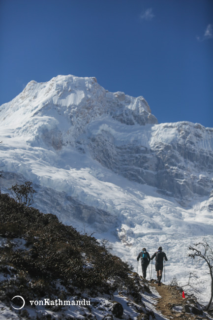 Walking up to Pungen Gompa