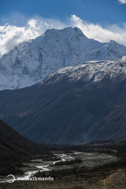 Samagaon village lies by the rivers below the mountain