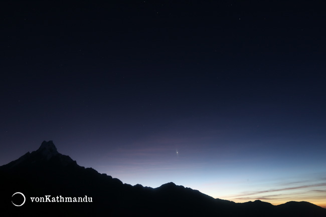 Predawn colors of Annapurna skies