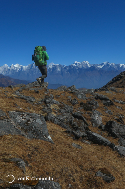 Walking down to the picturesque Sherpa town of Junbesi