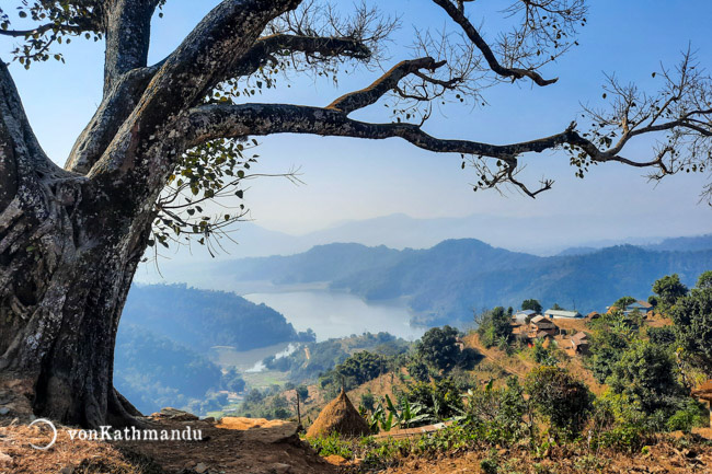 Rupa Lake seen from the postcard Bhangra village