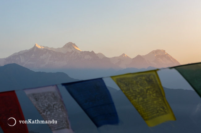 Misty east flanks of Annapurna range