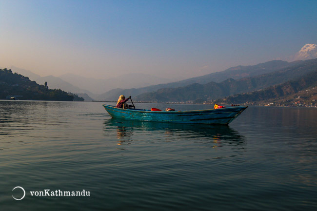 Ferrying goods over Phewa Lake