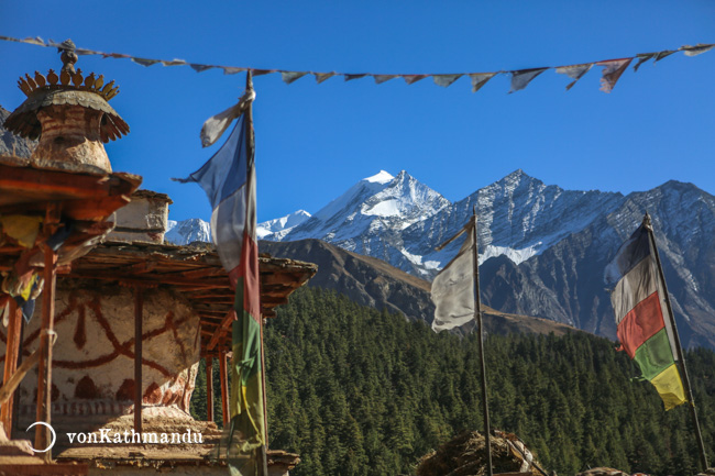 Kantega mountain and a Buddhist monument