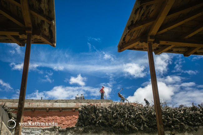 Monastery under construction in Lo Mantang, Mustang