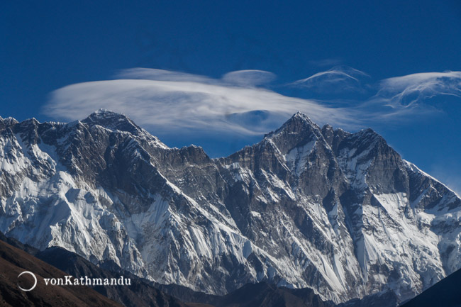 Lenticular clouds over Everest