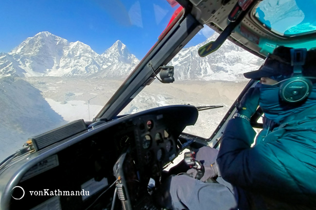 Flying over the Khumbu glacier