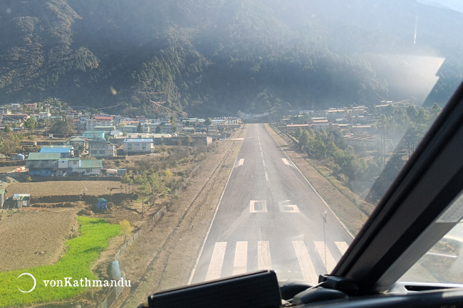 The stunning airstrip of the Tenzing Hillary Airport