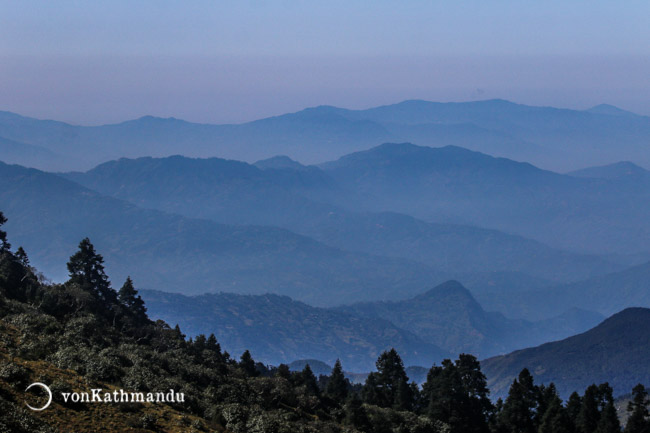 Layers of lower hills from Thadepati