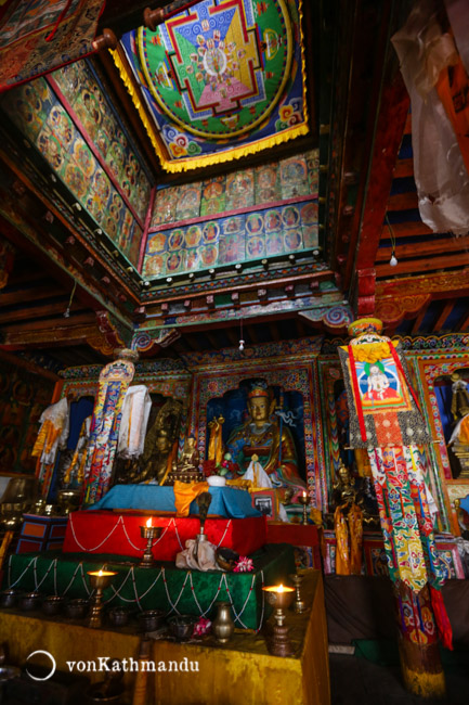 Altar inside the main monastery of Samagaon