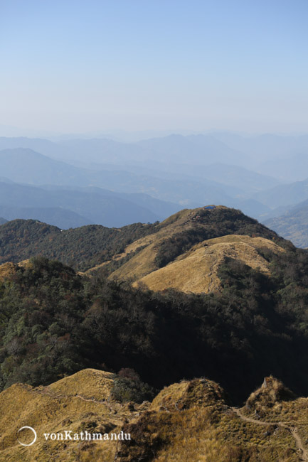 Badal Daanda is where the treeline ends and trails on barren terrain sports a fine view of mountains on either side