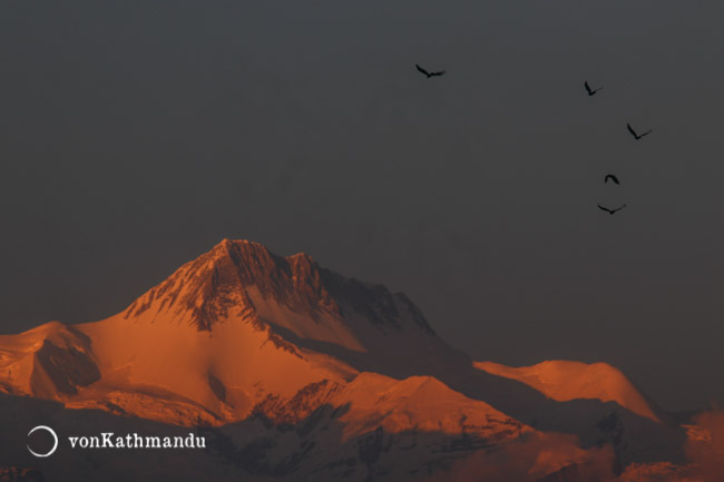 Annapurna II during sunset