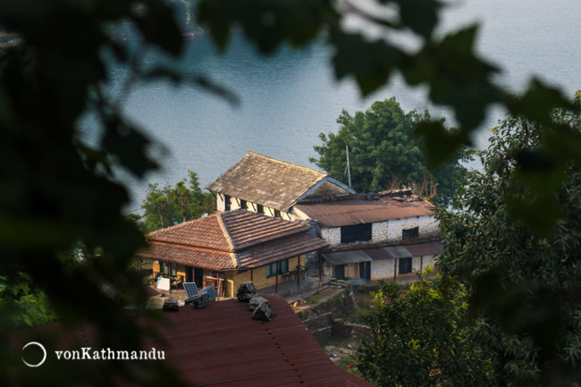 Traditional houses on the shores of Phewa Lake