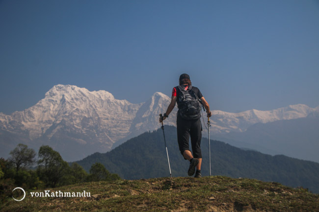 Annapurna South and Hiuchuli make a perfect backdrop on the trails