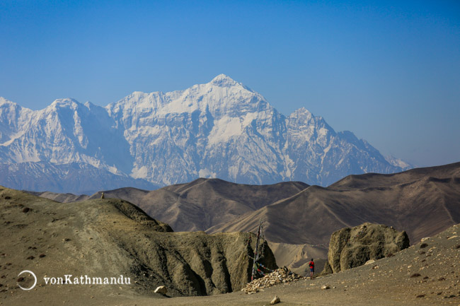 Nilgiri is the most prominent mountain seen from Upper Mustang