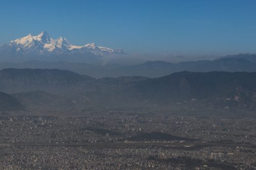 Manaslu mountain and Kathmandu valley